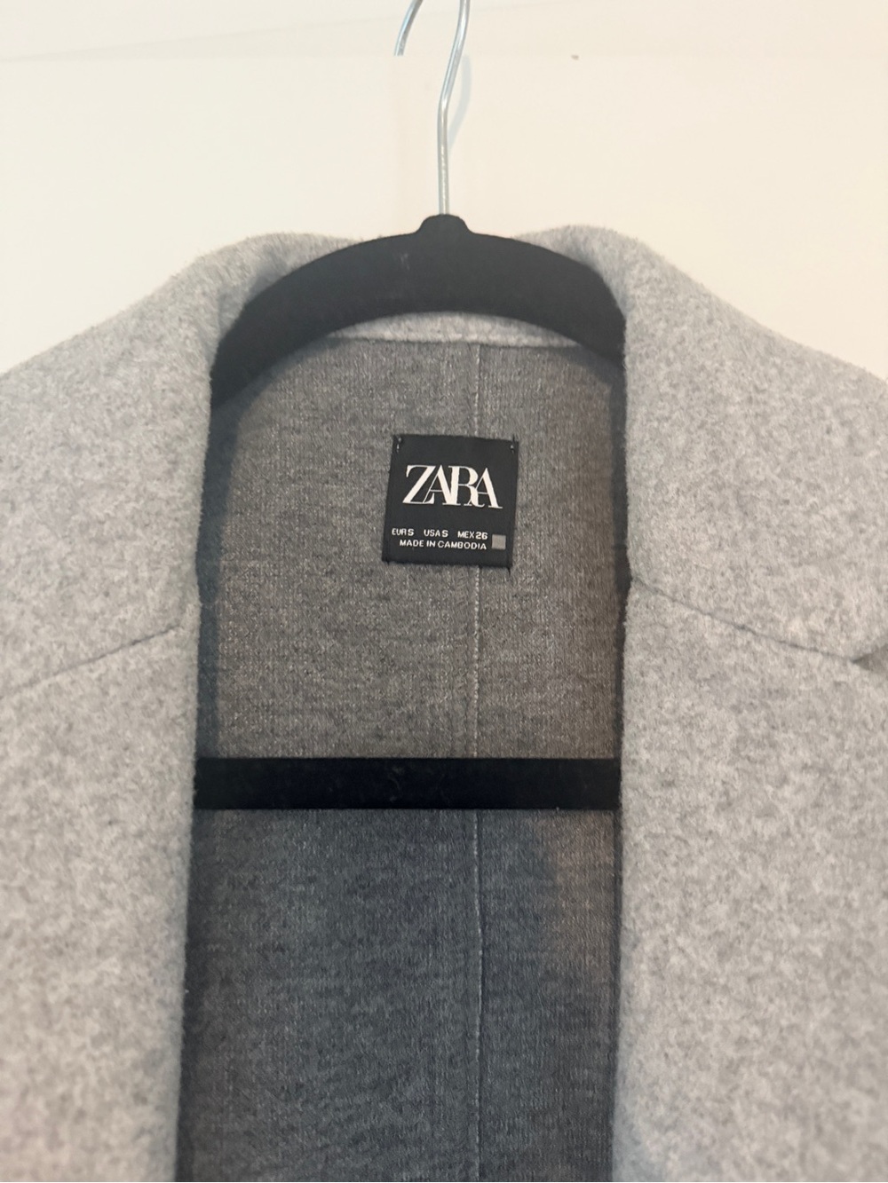 ZARA Men's Light Gray Pea Coat
